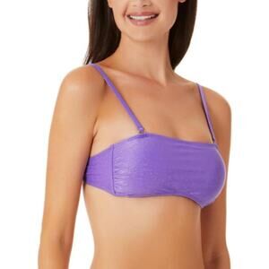 California Waves Purple Metallic Bandeau Top Convertible Juniors Medium